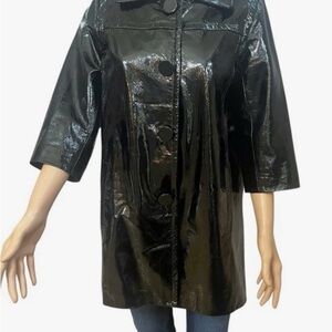 Vince Shiny Black Women's Trench Coat